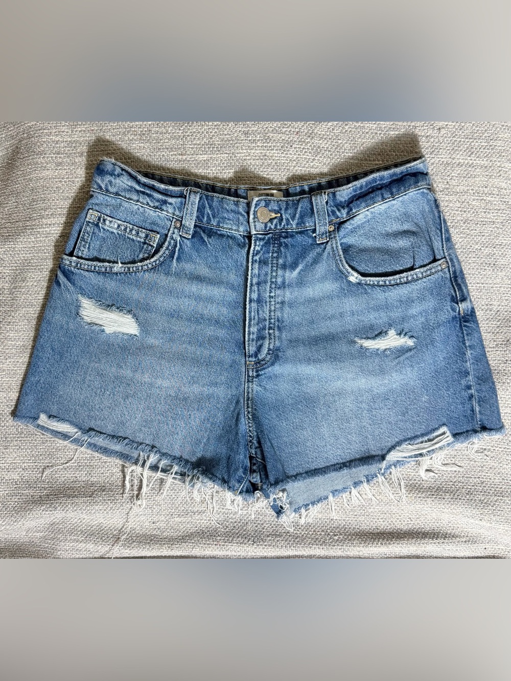 Cotton On Light Blue Distressed Denim Shorts